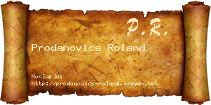 Prodanovics Roland névjegykártya
