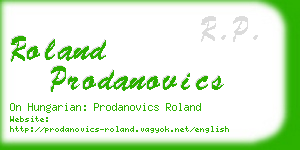 roland prodanovics business card